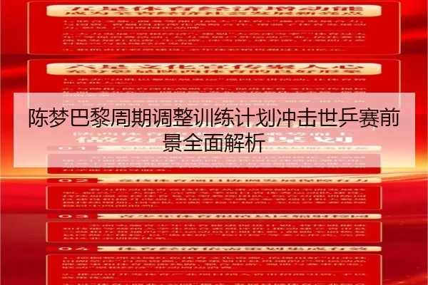 陈梦巴黎周期调整训练计划冲击世乒赛前景全面解析